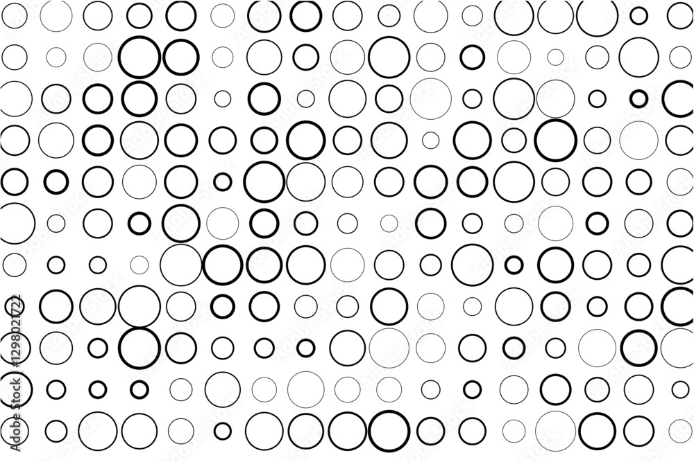 Poster Minimalist pattern of randomized circles in grid