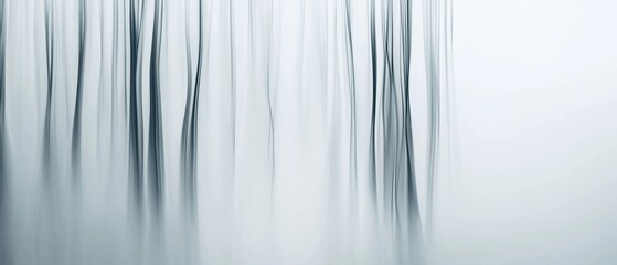 Fototapeta premium Close-up of a white curtain with thin, vertical lines running horizontally across it. the lines are black and appear to be slightly blurred, creating a sense of movement and depth.
