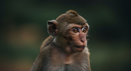 Close-up Portrait of a Curious Macaque Monkey in its Natural Habitat