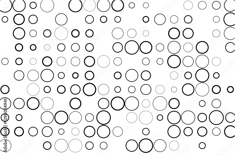 Poster Geometric pattern featuring gaps in randomized circle grid