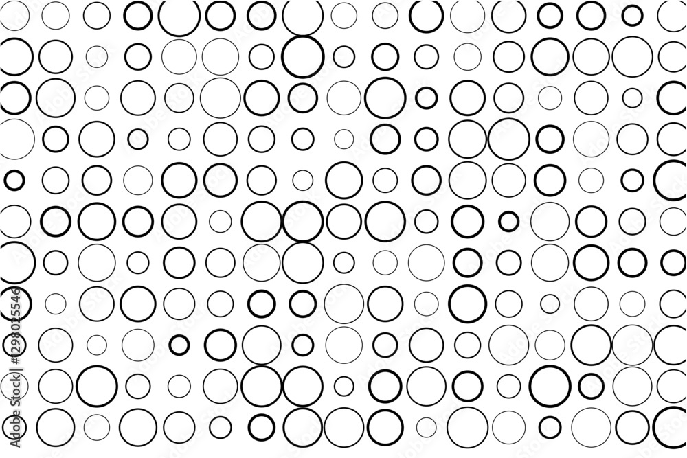 Fototapete geometric arrangement of variable circles in grid