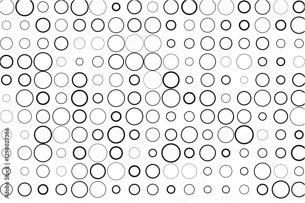 Aufkleber Minimalist pattern of randomized circles in grid