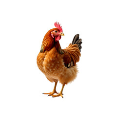 Fototapeta premium Realistic Brown Chicken Standing on Transparent Background