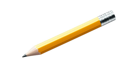 Classic yellow eraser pencil, essential tool for writing, drawing and creative expression in school, office, art