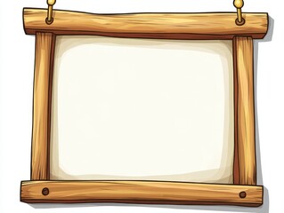 Blank Rustic Wooden Sign with Beige Background