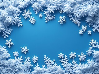 Winter Snowflake Frame Background