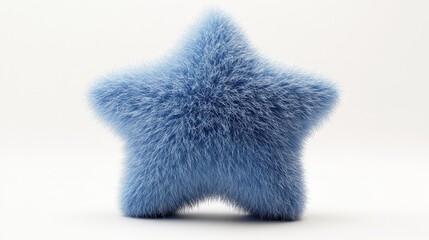 A mesmerizing 3D render of a multilayered, light blue star with fluffy pale-blue fur, radiating softness at its delicate edges