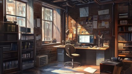 Work space comfortable, Modern workplace. 