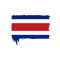 Fototapeta premium Silhouette vector illustration of the Costa Rica flag (Blue, White, Red) on a white background