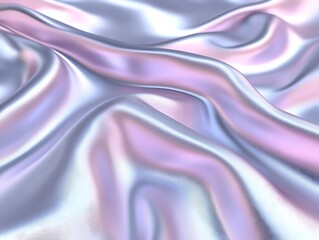 Obraz premium Iridescent fabric, soft folds, background blur, textile design