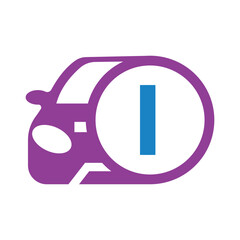 Car Logo combine with letter I vector template