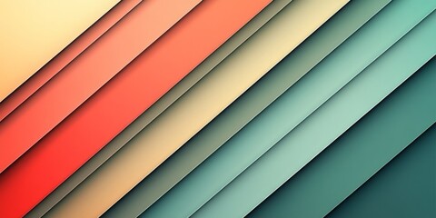 Fototapeta premium Abstract diagonal stripes of varying colors with shadows overlap