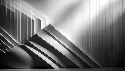 Monochrome light & shadow interplay with soft geometric gradients.  Abstract, subtle, and modern. Ideal for text backgrounds and minimalist design overlays