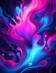Neon color splash background: fluid purples, blues, pinks melt. Vibrant & dynamic. Ideal for energetic designs & eye-catching overlays.

