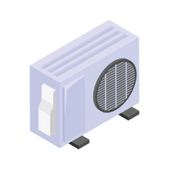 Air conditioner outdoor unit isometric vector design in modern style