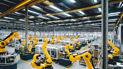 robots working in factories replacing humans
