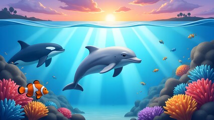 Obraz premium Wonderful creatures in the gorgeous underwater world