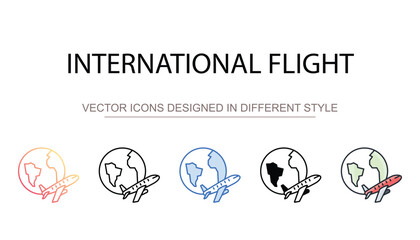 International Flight icon design with white background stock illustration