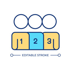 Numbered group RGB color icon. Teamwork organization, leadership. Cooperation, collaboration. Human resources. Isolated vector illustration. Simple filled line drawing. Editable stroke