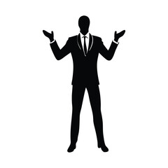 Fototapeta premium corporate businessman black vector silhouette