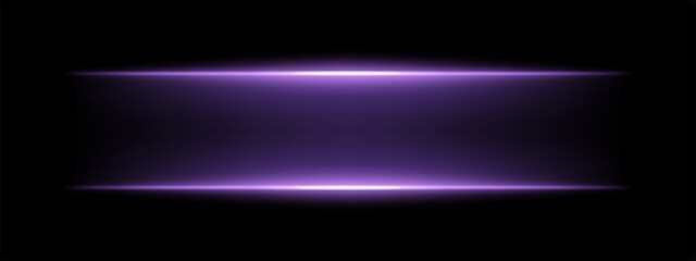Obraz premium Abstract glowing purple light beams on a dark background. Two parallel neon streaks create a futuristic energy effect with smooth gradients and a radiant glow. Modern digital aesthetic