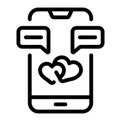 virtual valentine Line Icon