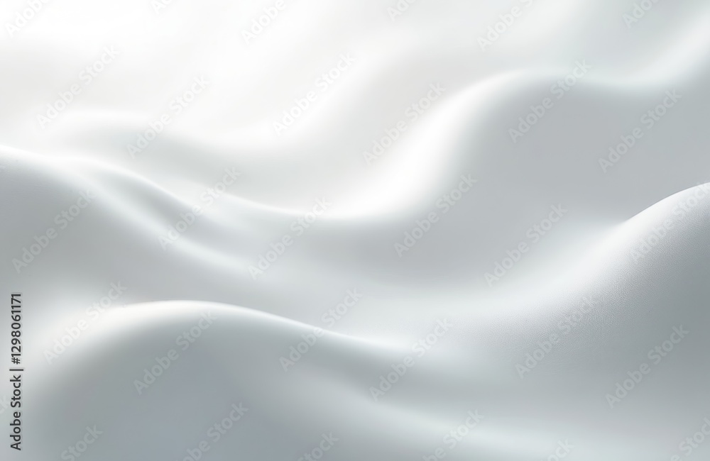 Poster minimal white gray gradient color curve background. elegant wave silk, satin drapery textile. bright