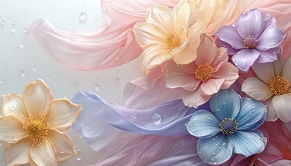 Floral background made of bed tones 