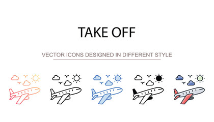 Fototapeta premium Take Off icon design with white background stock illustration