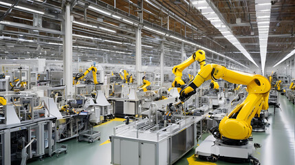 robots working in factories replacing humans