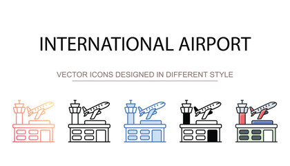 International Airport icon design with white background stock illustration