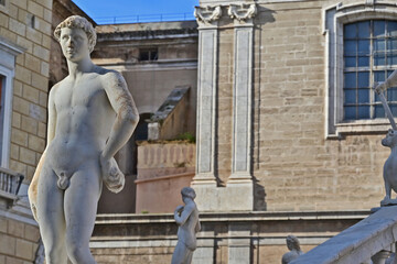 Palermo, la Fontana Pretoria e la chiesa di Santa Caterina di Alessandria - Sicilia