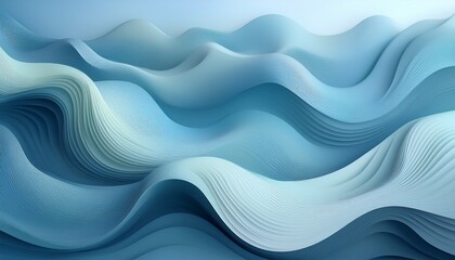 Fototapeta premium Subtle 3D wave pattern: smooth, flowing texture in cool tones. Understated & sophisticated. Ideal for corporate backgrounds & refined designs.