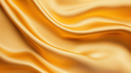 Obraz premium Luxurious golden silk fabric with smooth, flowing texture and elegant sheen. Perfect for fashion, upholstery, or decorative purposes, adding touch of sophistication