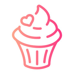 cake Line Gradient Icon