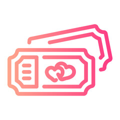 movie date Line Gradient Icon