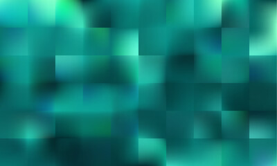 Vibrant green squares create a dynamic abstract background, blending textures for a modern, cartooninspired illustration.