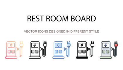 Rest Room Board icon design with white background stock illustration