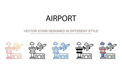 Airport icon design with white background stock illustration