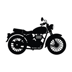Obraz premium Vintage Motorcycle Vector Silhouette on white background