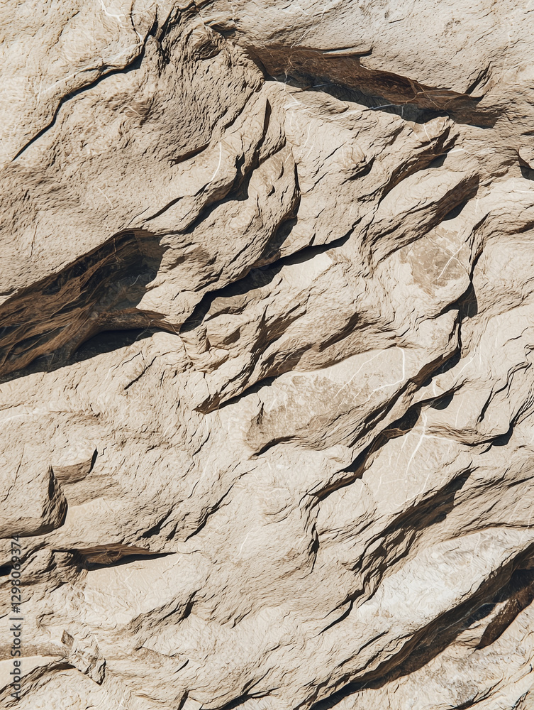Poster Detailed macro image of textured rock surface with intricate patterns