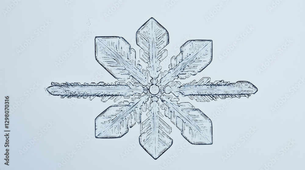 Poster detailed macro shot of snowflake showcasing its intricate patterns
