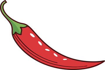 Chili pepper in flat style icon. Vector illustration