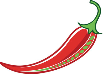 Chili pepper in flat style icon. Vector illustration