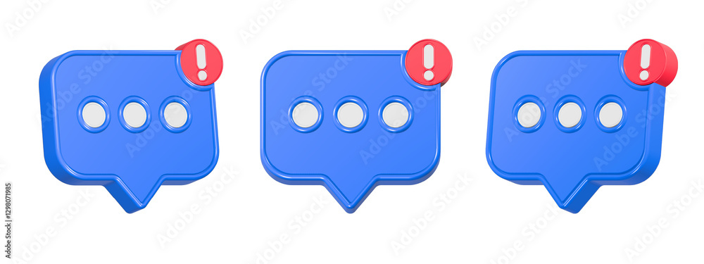 Poster message notif alert 3d rendering 