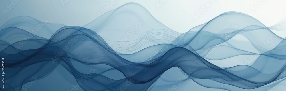 Poster modern cover image with abstract flowing lines. soft blue, grey tones represent connection, fluidity