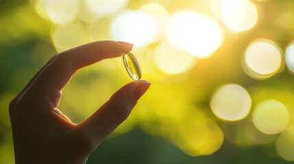 Sunlight and Wellness: A Hand Holding a Capsule of Natural Health