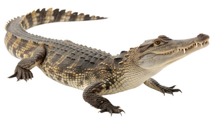Naklejka premium Full Length Crocodile. PNG.