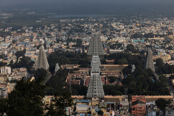 Overall view of the Annamalaiyar temple from the Arunchalahill sacred mountain