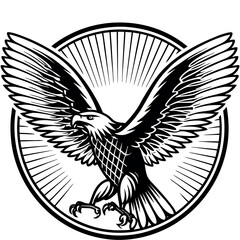 a-sleek-eagle-soaring-with-wings-fully-extended--v 